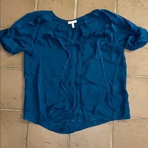 Joie Silk Turquoise Blouse with Tie (Size S)
